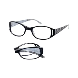 【海夫健康生活館】向日葵眼鏡矯正鏡片 未滅菌 MIT高機能折疊老花眼鏡 千鳥格紋款(6300)