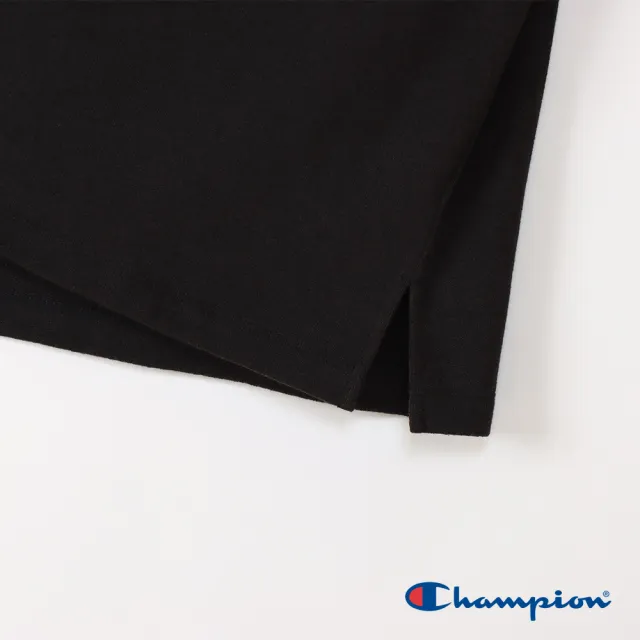 【Champion】官方直營-刺繡寬版短袖POLO衫-女(黑色)
