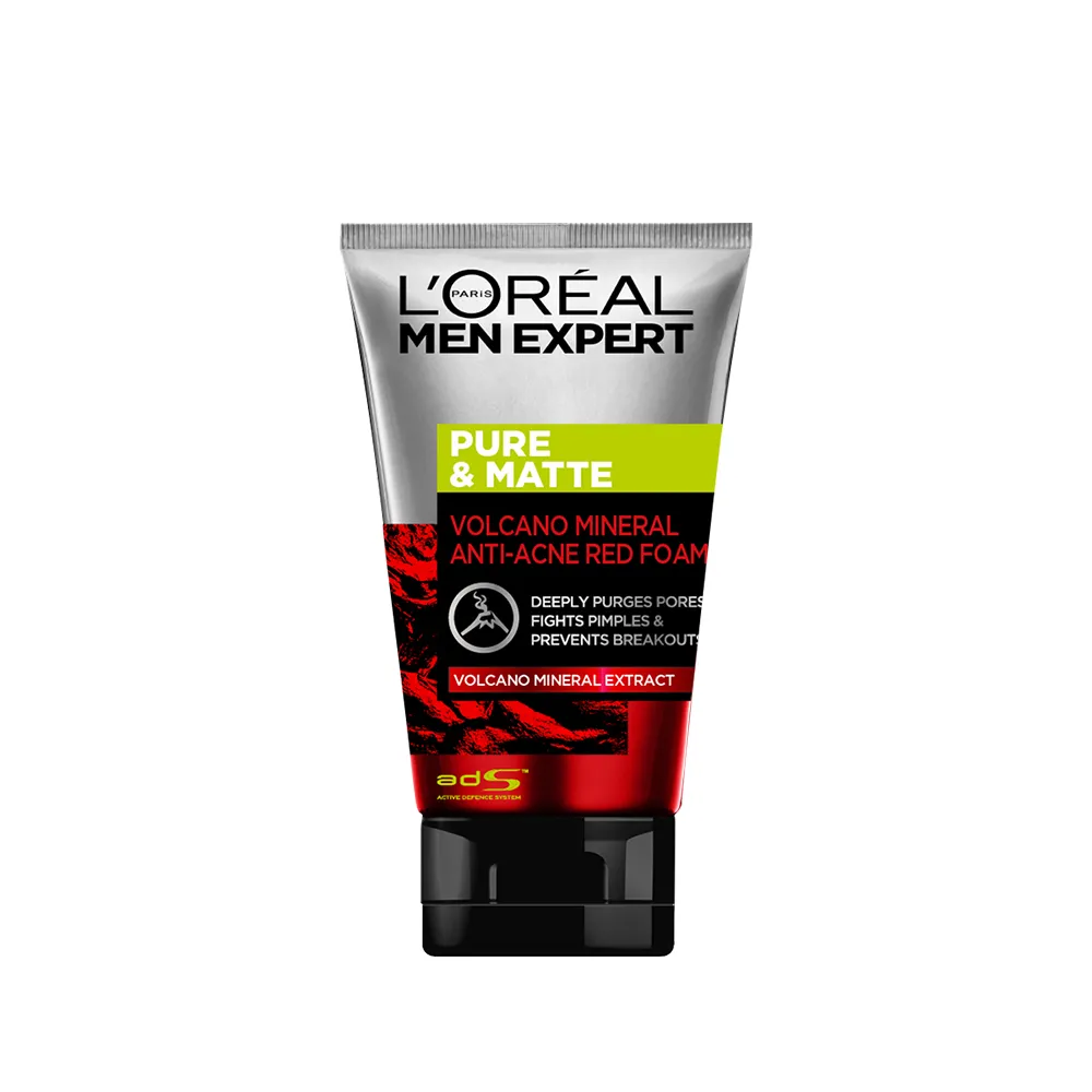 【LOREAL Paris 巴黎萊雅】火山泥抗痘男仕洗面乳(100ml)