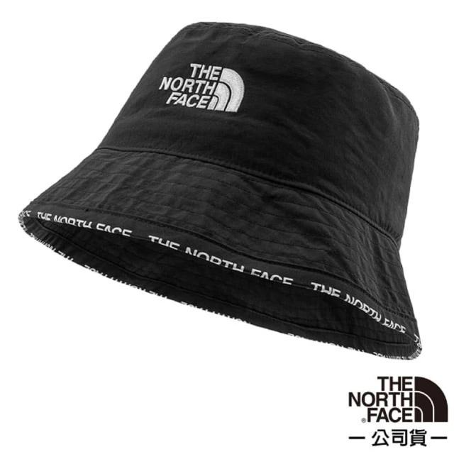 The North Face 中性款 Cypress Bucket WindWall 輕量防風遮陽登山健行撞色圓盤帽(3VVK-JK3 黑 N)