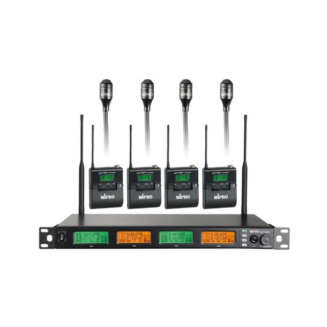 【MIPRO】ACT-545  配4領夾式麥克風(UHF類比寬頻四頻道無線麥克風)