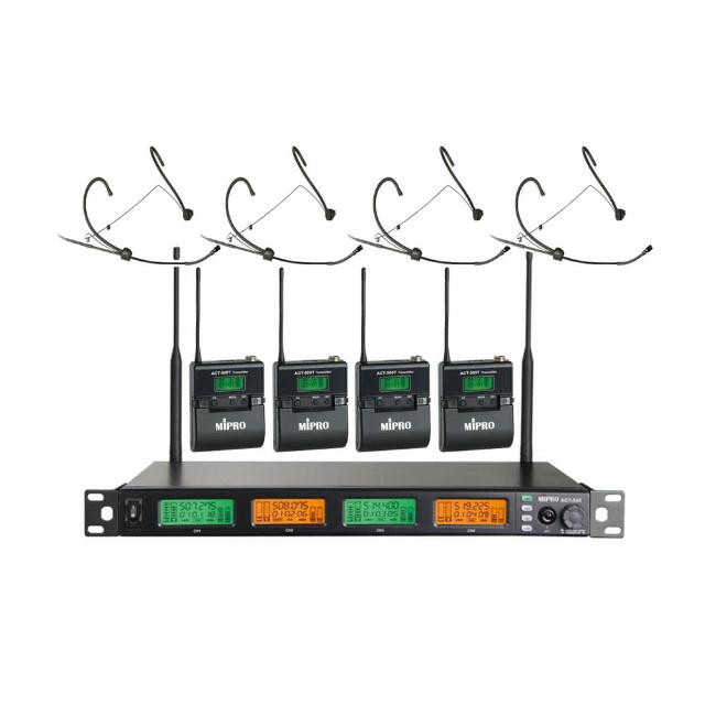 【MIPRO】ACT-545 配4頭戴式麥克風(UHF類比寬頻四頻道無線麥克風)