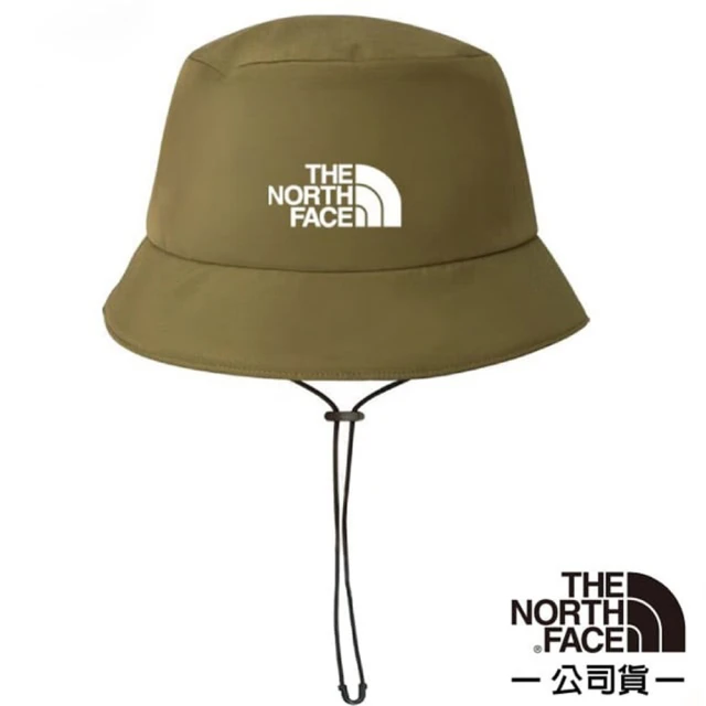 The North Face 中性款 LOGO FUTURELIGHT BUCKET HAT 防水透氣遮陽登山健行圓盤帽(5FXK-37U 軍綠 N)