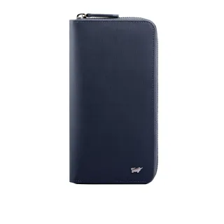 【BRAUN BUFFEL 德國小金牛】台灣總代理 HOMME-M 21卡拉鍊長夾-深藍(BF306-305-MAR)