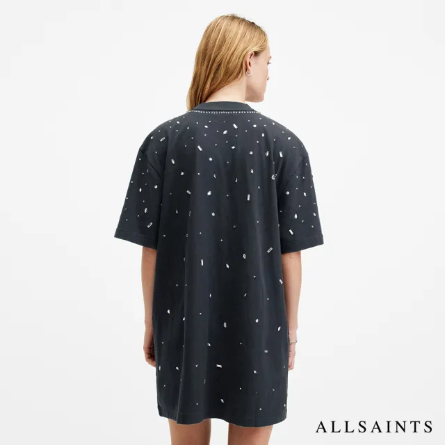 【ALLSAINTS】SCATTER 純棉寬鬆亮片T恤洋裝 W305DA(舒適版型)