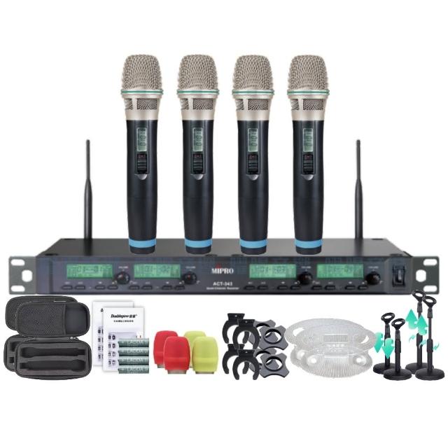 【MIPRO】MIPRO ACT-343 四頻道UHF 無線麥克風 搭配手持麥克風*4(音響設備)