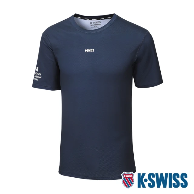 K-SWISS 涼感排汗T恤 PF Tee-男-藍(1010236-426)