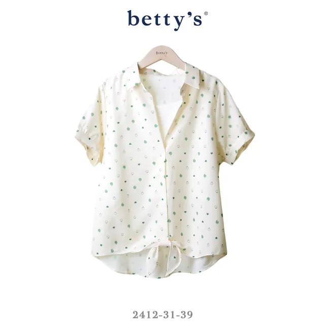 【betty’s 貝蒂思】假兩件愛心逗號印花綁帶上衣(共二色)