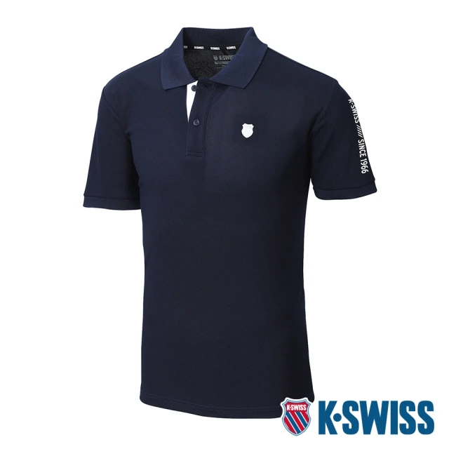 K-SWISS 涼感排汗T恤 PF Polo-男-藍(1010232-426)
