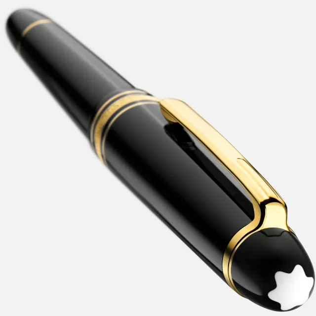 【MONTBLANC 萬寶龍】經典金夾鋼珠筆(黑)