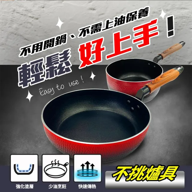 【PERFECT 理想】晶品不沾深型平底鍋20cm 台灣製造(適用IH及各式爐具)