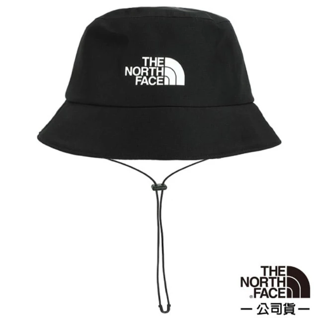 The North Face 中性款 LOGO FUTURELIGHT BUCKET HAT 防水透氣遮陽登山健行圓盤帽(5FXK-JK3 黑 N)