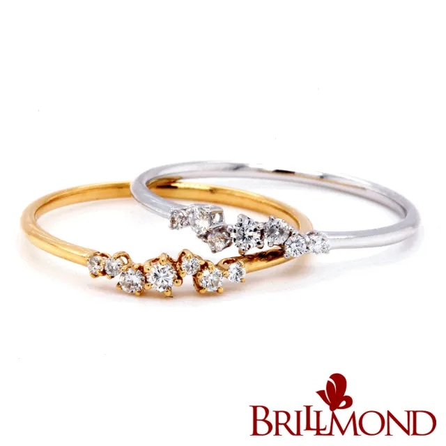 【BRILLMOND JEWELRY】PT950鉑金 10分 星河 鑽戒 雙色選(PT950鉑金或18K黃金台雙色選 天然鑽石總重10分)