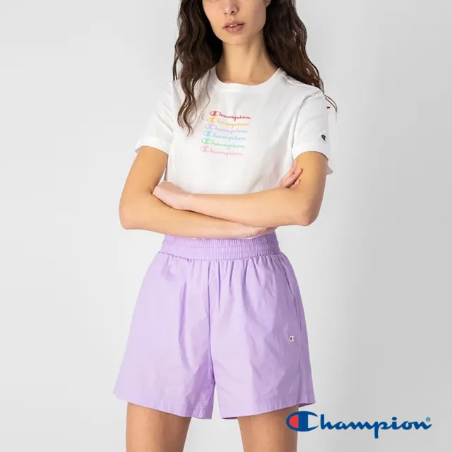 【Champion】官方直營-純棉LOGO印花玩色短袖TEE-女(白色)