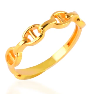 【福西珠寶】買一送珠寶盒9999黃金戒指 豬鼻戒指 5G(金重:0.67錢+-0.03錢)
