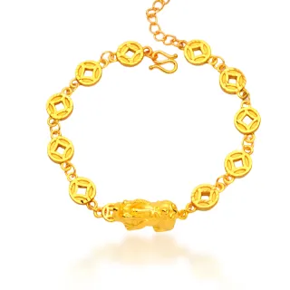 【福西珠寶】買一送珠寶盒9999黃金手鍊 閃亮貔貅金幣手鍊(金重2.29錢+-0.03錢)