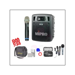 【MIPRO】MA-300+1手握麥克風32H(最新二代藍芽/USB鋰電池手提式無線擴音機)