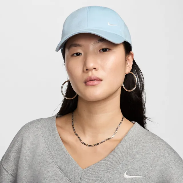 【NIKE 耐吉】帽子 男女款 棒球帽 運動帽 遮陽帽 U NK CLUB CAP U CB SM SWSH L 寶寶藍 FZ5698-440