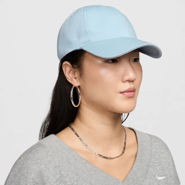 【NIKE 耐吉】帽子 男女款 棒球帽 運動帽 遮陽帽 U NK CLUB CAP U CB SM SWSH L 寶寶藍 FZ5698-440