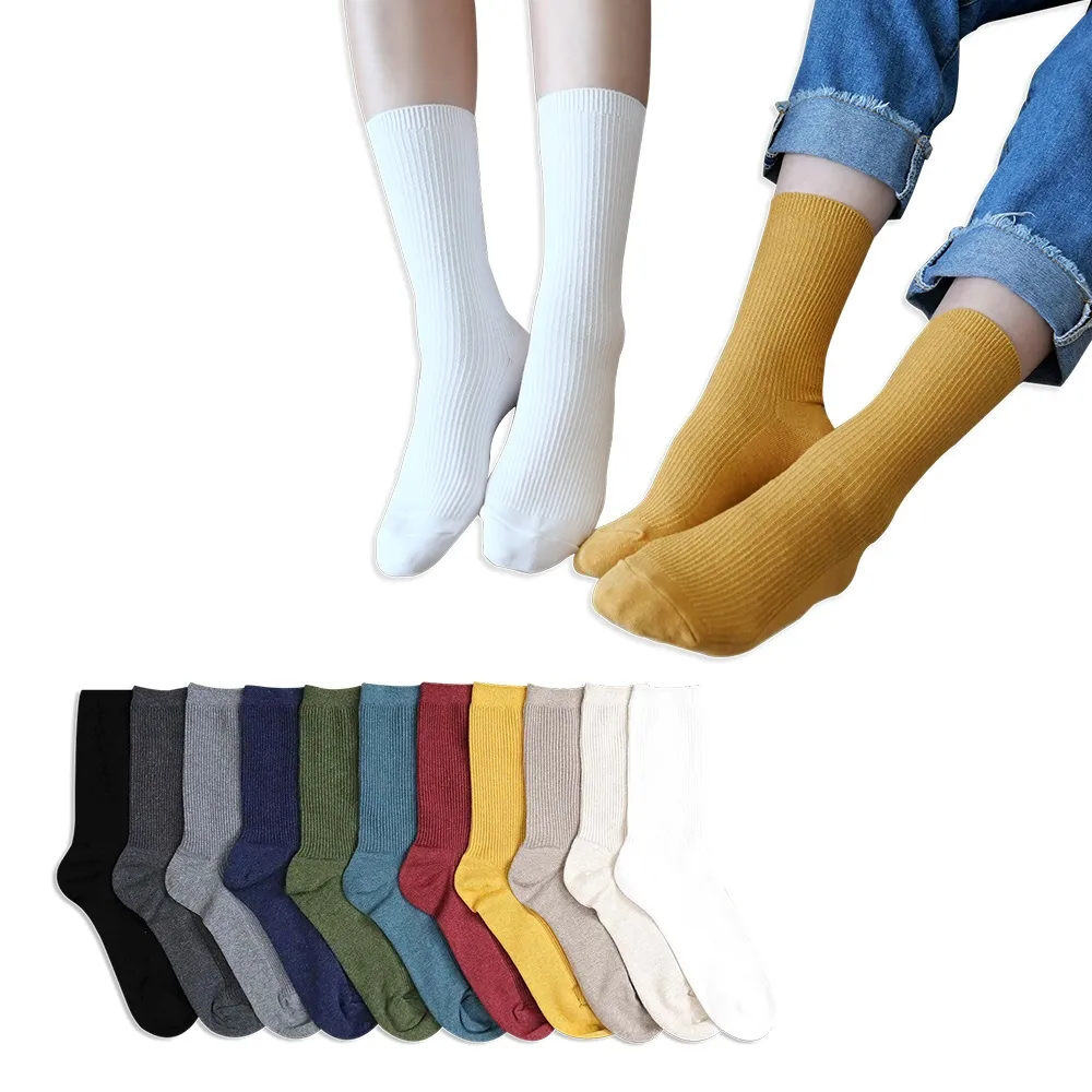 【哈囉喬伊】韓國襪子 加長堆堆素色中筒襪 女襪 S5(正韓直送 韓妞必備 棉襪 長襪 韓國少女襪)