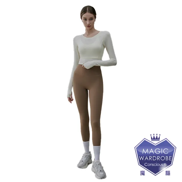 【MAGIC WARDROBE 魔櫃】歐美質感-無尷尬線-蜜桃瑜伽褲(運動褲健身褲緊身褲韻律褲)