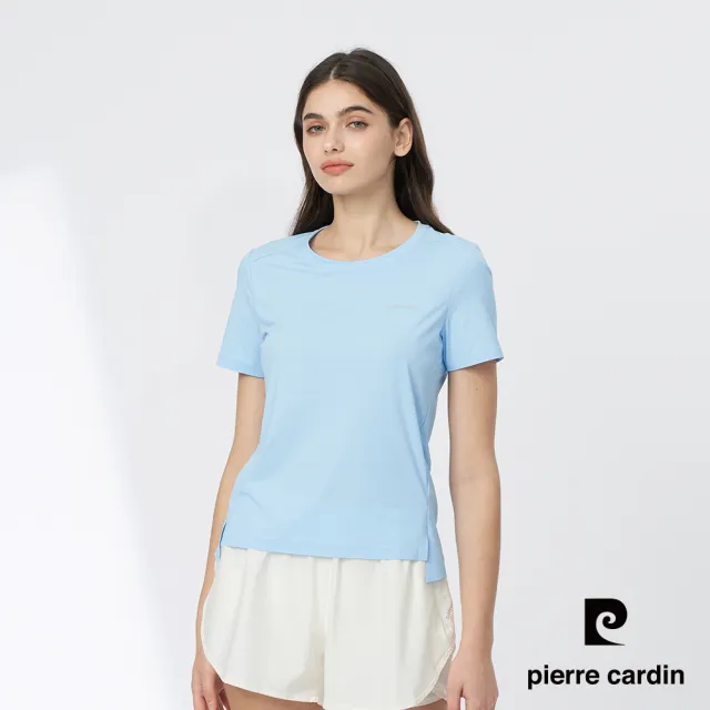 【pierre cardin 皮爾卡登】網路獨家 男女款 冰絲涼感彈性速乾圓領短袖T恤(多色任選)