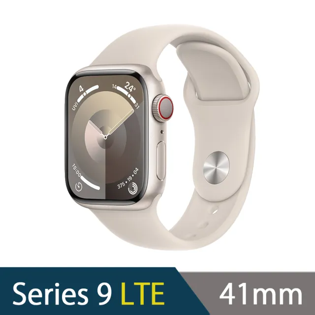 鋼化保貼組【Apple】Apple Watch S9 LTE 41mm(鋁金屬錶殼搭配運動型錶帶)