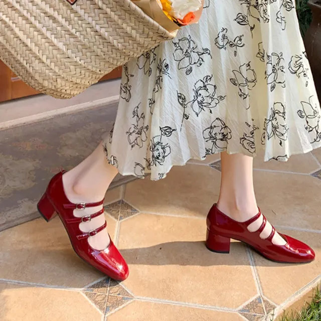 【JP Queen New York】復古經典漆皮歐式瑪麗珍鞋(3色可選)
