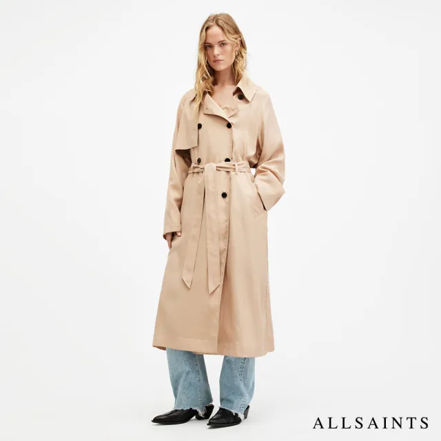 【ALLSAINTS】KIKKI 輕薄雙排扣風衣外套 W043OA(舒適版型)