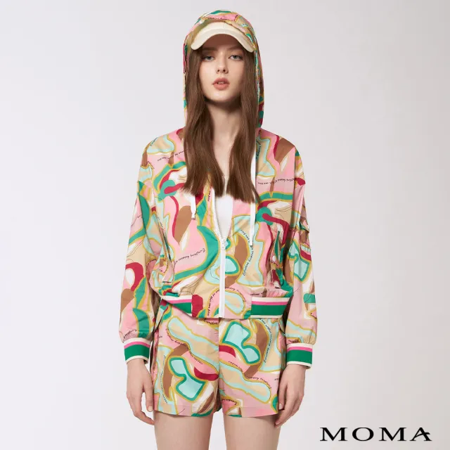【MOMA】迷幻印花防風外套(粉色)