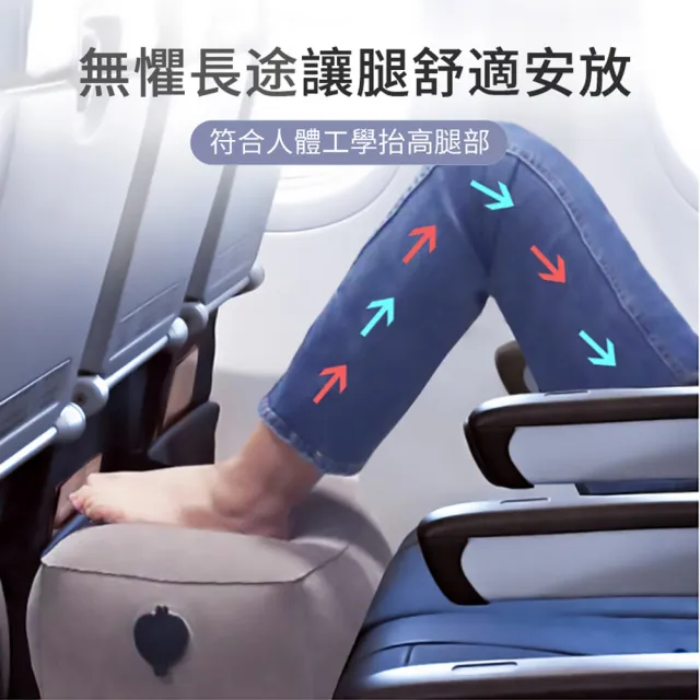 【SONYA】多功能充氣式擱腳墊 汽車腳墊 充氣抬腿枕 火車飛機旅途歇腳墊 附省力充氣包
