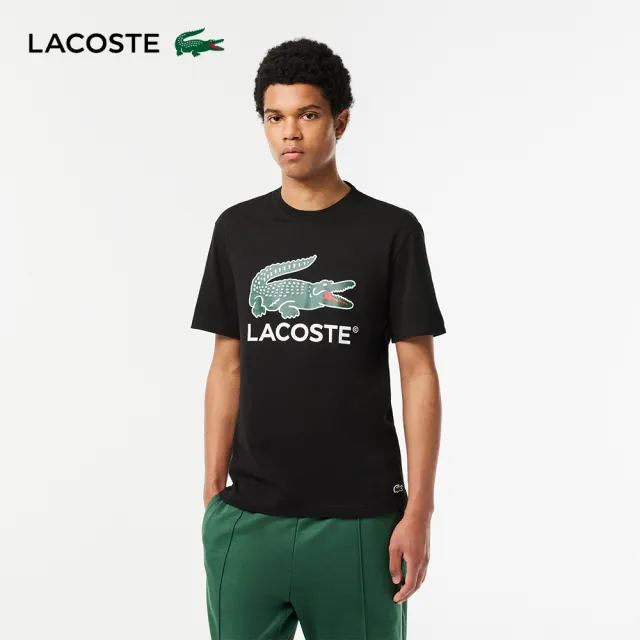 【LACOSTE】男裝-經典鱷魚印花純棉短袖T恤(海軍藍)