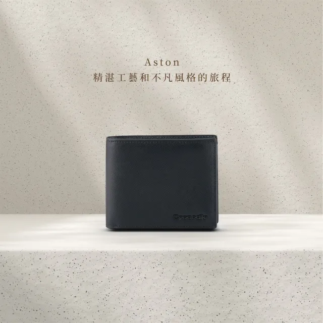 【Crocodile】男生皮夾 真皮短夾/錢包 9卡拉鍊/RFID Aston奧斯頓系列 0103-11402-鱷魚皮件