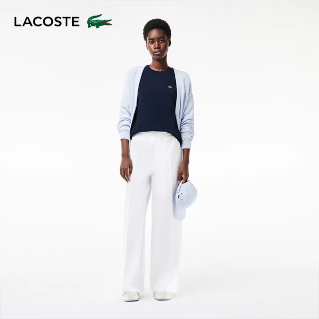 【LACOSTE】女裝-寬鬆版型輕質素色短袖T恤(海軍藍)