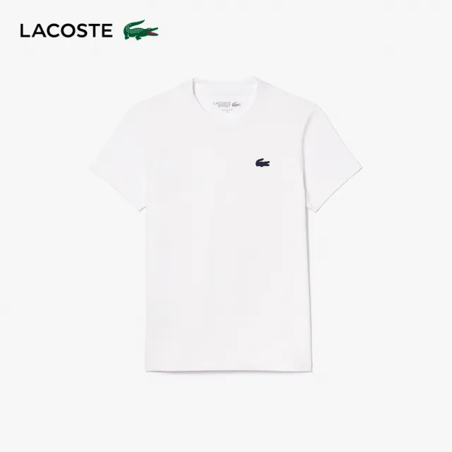 【LACOSTE】女裝-有機棉快乾素面短袖T恤(白色)