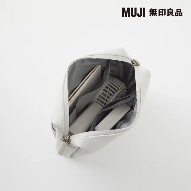 【MUJI 無印良品】自由組合收納包/正方形/灰(17×15.5×3.9cm)