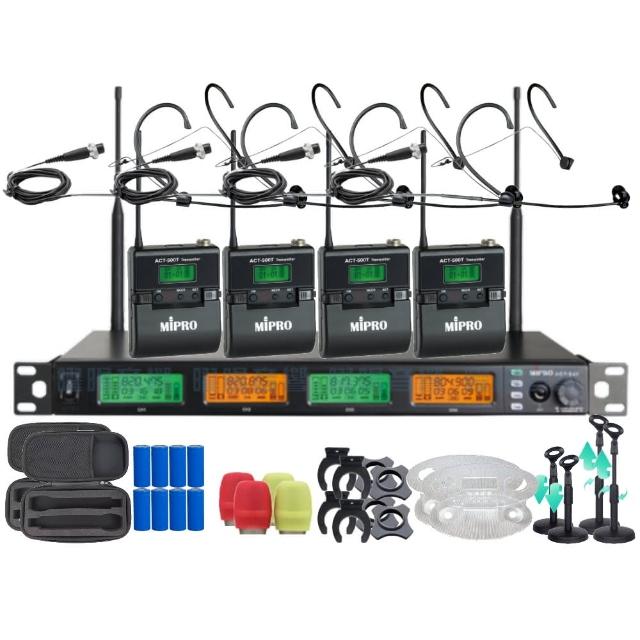 【MIPRO】MIPRO ACT-545 支援Type-C充電 四頻道UHF無線麥克風 搭配頭戴麥克風*4(音響設備)
