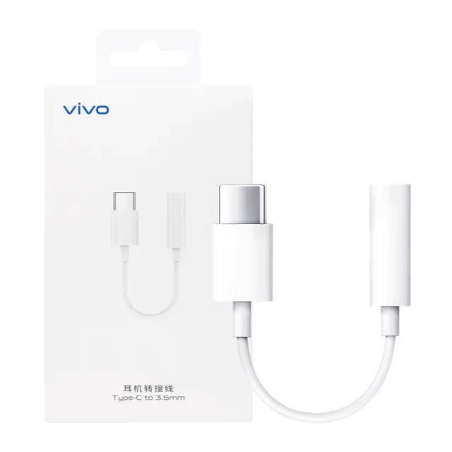 【vivo】原廠 Type C to 3.5mm 耳機轉接線 - 白(盒裝)