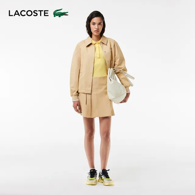 【LACOSTE】女裝-L.12.D 修身羅紋棉質短袖Polo衫(黃色)