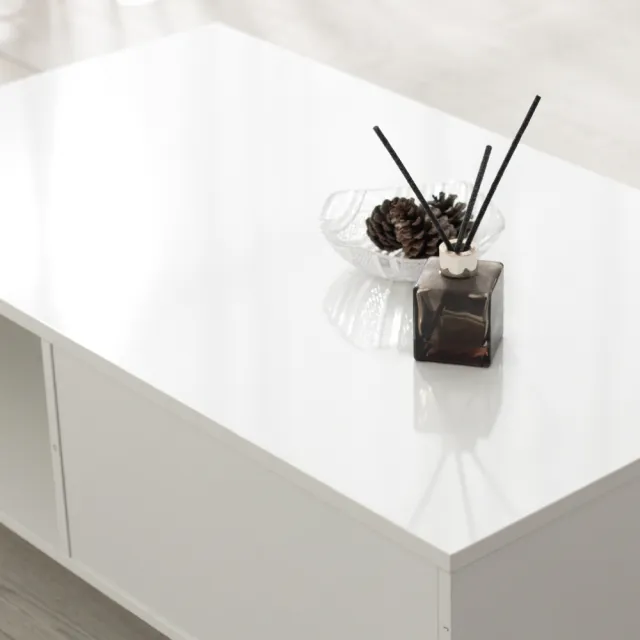 【IDEA】極簡純白抽屜收納茶几/和室桌/長桌/客廳桌/桌子