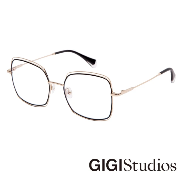 GIGI Studios 方形手繪雙鏡框平光眼鏡(金 - CURTIS-6598/1)