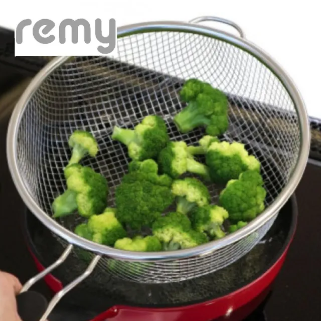 【Remy】日本製Remy Pan plus多功能萬用深型不鏽鋼篩網 油炸網 濾油網(濾網 油炸 瀝油 瀝水 水煮)