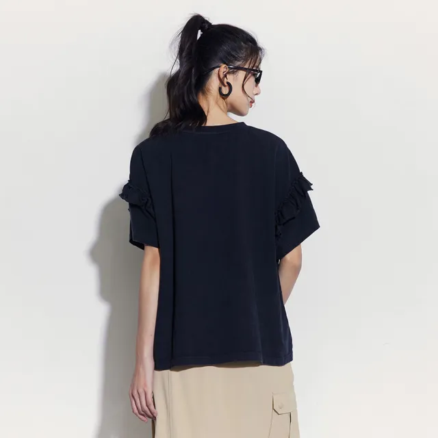 【GAP】女裝 Logo純棉印花圓領短袖T恤-炭黑色(541730)
