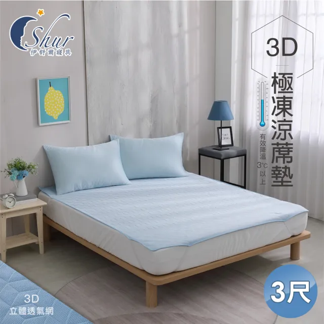【ISHUR 伊舒爾】3D極凍涼蓆墊(單人3尺 兩色任選 涼感墊 野餐墊 防疫日常  速達)