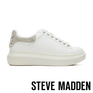 【STEVE MADDEN】GASP 拼接鑽面後跟休閒鞋(白色)