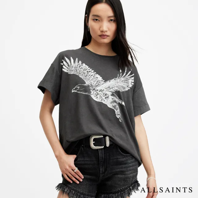 【ALLSAINTS】FLITE BRIAR 純棉寬鬆老鷹短袖T恤 W089JA(舒適版型)