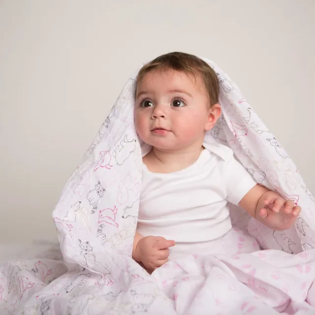 【Hudson Baby】嬰兒多用途純棉紗布巾包巾3入組(寶寶新生兒muslin浴巾/哺乳巾/推車毯/彌月禮)