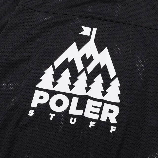 【POLER STUFF】日本限定 MESH JERSEY 戶外時尚網布休閒上衣(黑色)