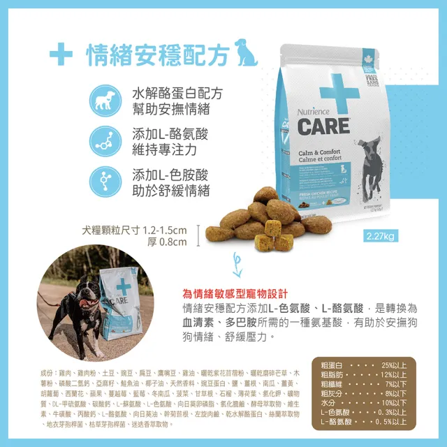 【Nutrience 紐崔斯】無穀處方犬糧-體重控制/情緒安穩配方-2.27kg(處方飼料/狗乾糧/犬飼料/狗處方/WDJ)