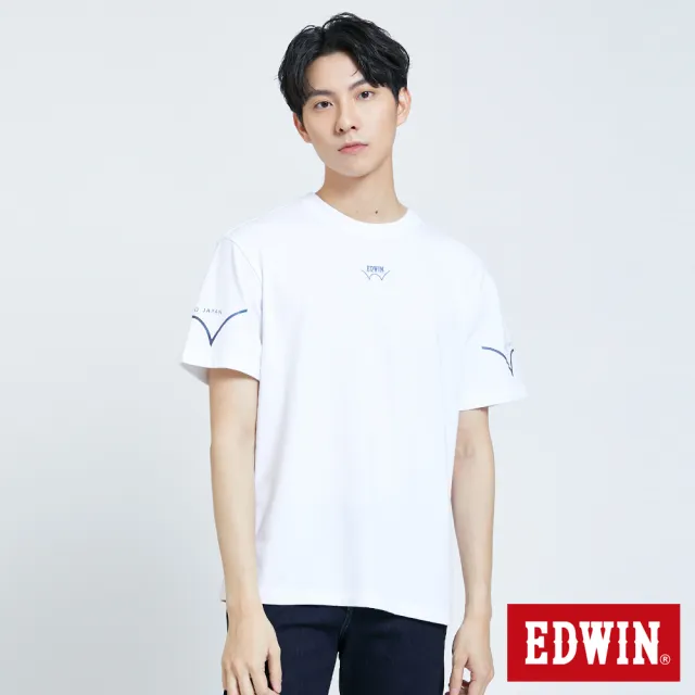 【EDWIN】男裝 EFS溫變LOGO短袖T恤(白色)